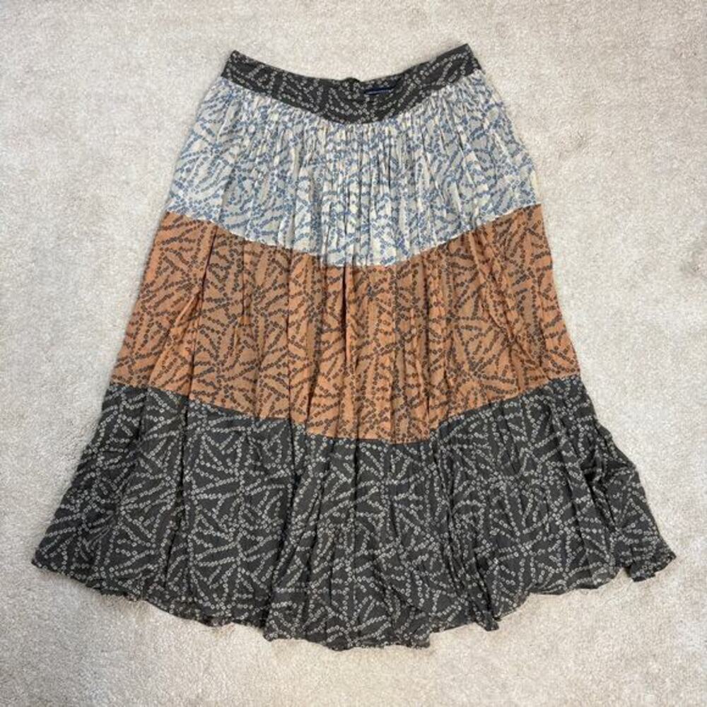 The French Connection 3-Stripe Lined Cotton Maxi Skirt Size L